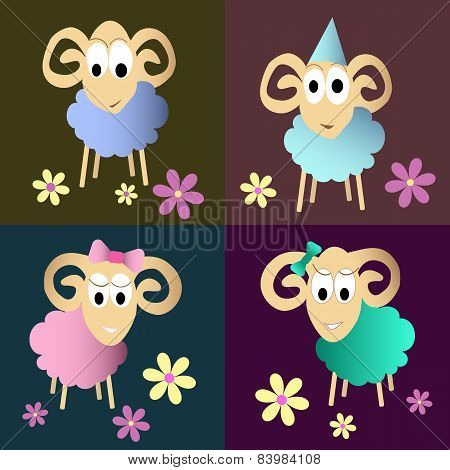 Funny Sheeps Cartoon Collection