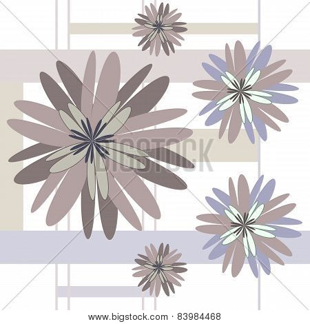 Seamless Pattern Beige Flowers