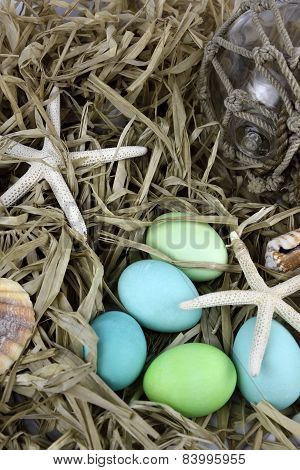 Beach Easter Egg Background