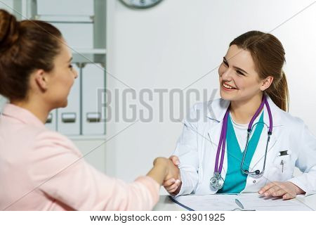 Thankful Handclasp For Excellent Treatment.