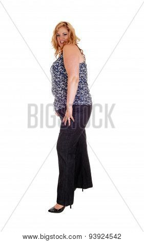 Plus Size Woman In Jeans.