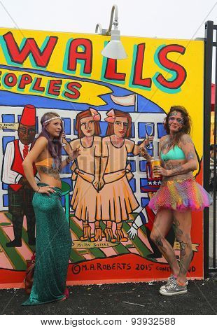 Mermaid Parade participants at Coney Island section in Brooklyn