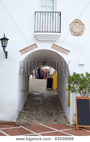 Mojacar Almeria white Mediterranean village arch in Spain