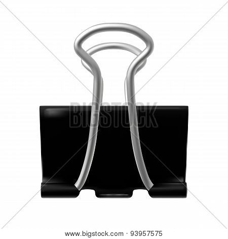 Black binder paper clip.