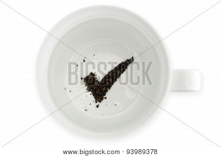 Coffee grounds reads the future for success.