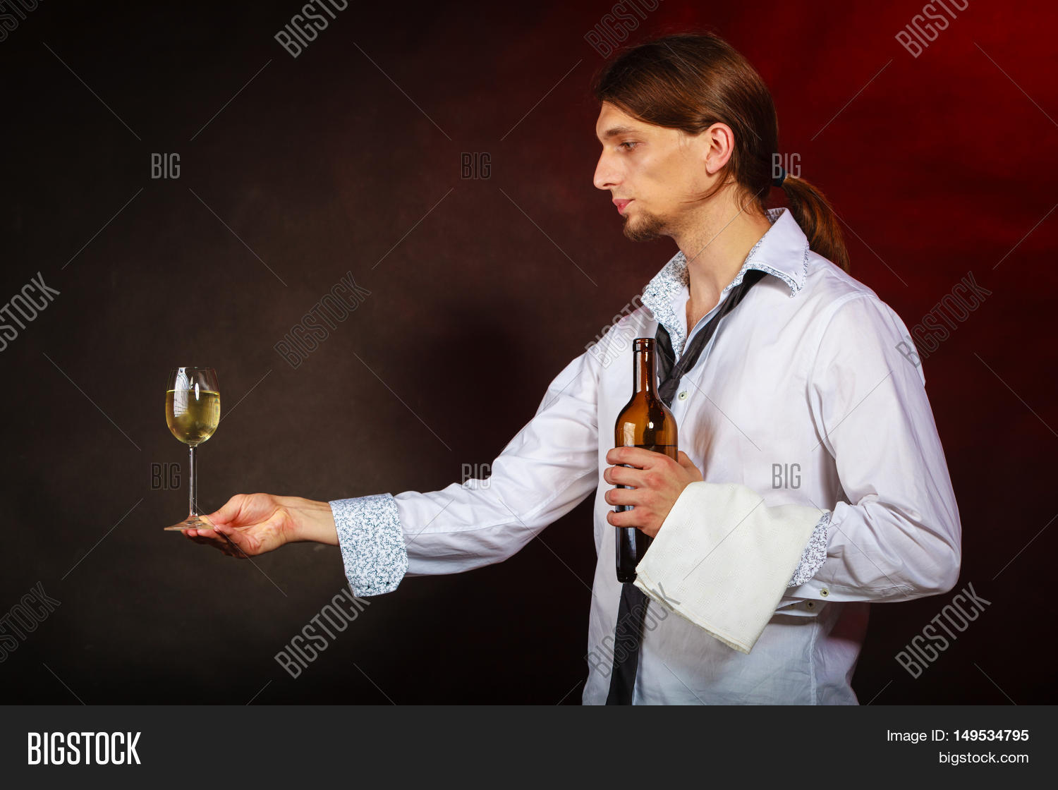 Waiter Serving Wine Image & Photo (Free Trial) Bigstock