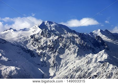 Snow Winter Mountains At Nice Sun Day