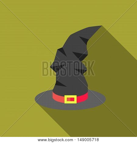 Witch hat icon in flat style isolated with long shadow vector illustration
