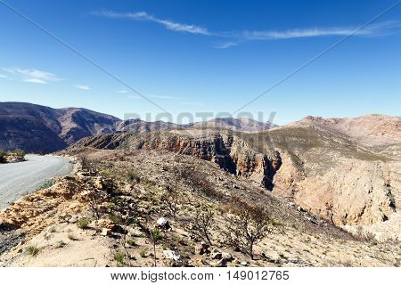 The Road And Mountain To The Swartberg Pass