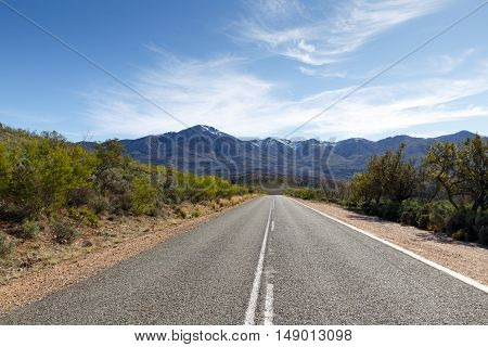 The Road To The The Swartberg Pass With Clouds And Snow