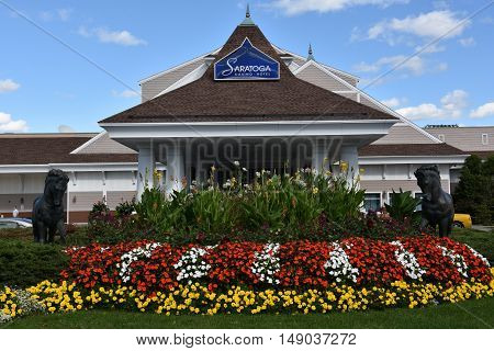 SARATOGA SPRINGS, NY - SEP 24: Saratoga Casino-Hotel in Saratoga Springs, New York, as seen on Sep 24, 2016. The property has 1,700 video lottery games as well as live harness racing during the months of March to December.
