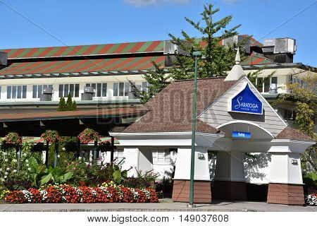 SARATOGA SPRINGS, NY - SEP 24: Saratoga Casino-Hotel in Saratoga Springs, New York, as seen on Sep 24, 2016. The property has 1,700 video lottery games as well as live harness racing during the months of March to December.