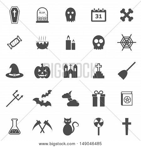 Halloween icons on white background, stock vector