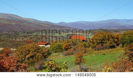 Rocky mountain landscape in autumn time near Kebler pass