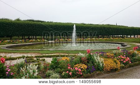 A fountain in  the Schlosspark near the Augustusburg palace  in Brühl, North Rhine-Westphalia, Germany