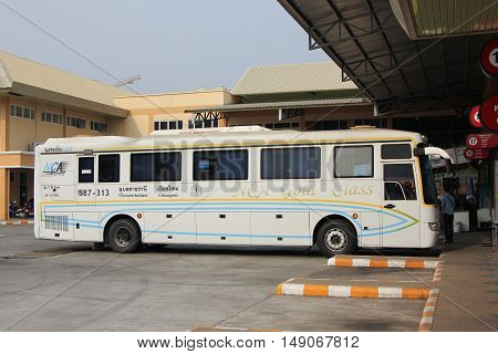 CHIANG MAI THAILAND - JUNE 11 2015: Bus of Nakhonchai air. Route Chiangmai and Ubon Ratchathani. Photo at New Chiangmai bus station thailand.
