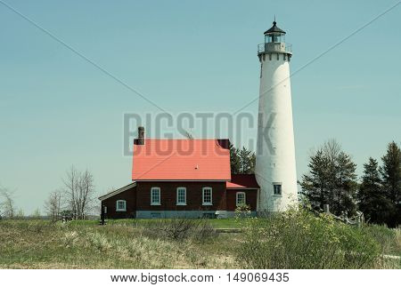 Tawas Point Lighthouse, built in 1876, Lake Huron, Michigan, USA