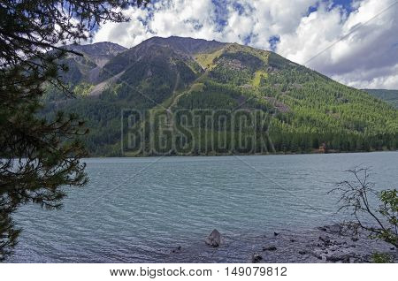 Kucherla lake. Altai Mountains Russia. Sunny summer day.