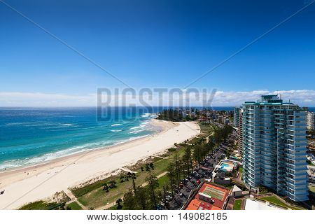 Sunny view of Coolangatta on the Gold Coast