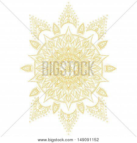 Chakra Manipura for Henna Tattoo and for Your Design. Vector illustration