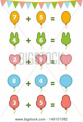 Counting Game For Children. Addition Worksheets