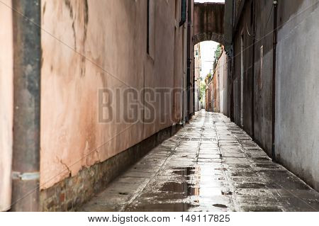 A sidestreet in Venice, in Italy Europe.