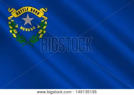 Flag of Nevada state in the Western of United States. 3D illustration
