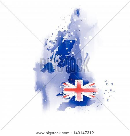 United Kingdom Vector Map  Water color paint