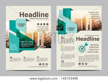 Green Brochure Layout design template. Annual Report Flyer Leaflet cover Presentation Modern background. illustration vector in A4 size