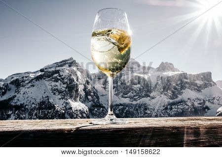 Skiing Dolomites Winter cabin traditional alpine life