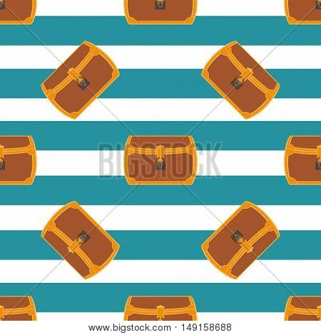 Pirate chest seamless pattern cartoon vector illustration