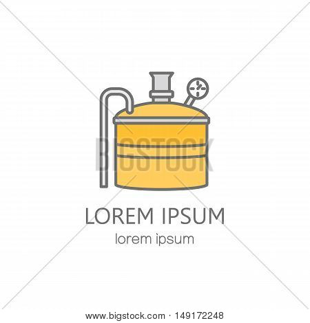 Copper distiller line logo. Beer or wine logos design templates for all kinds of beer-related companies.
