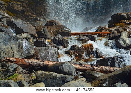 Tangle Creek Waterfal in Jasper National Park, Alberta, Canada