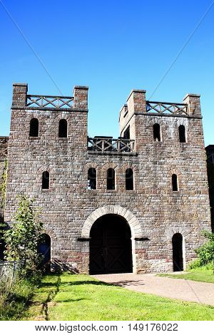 Cardiff, Wales, UK , August 31, 2016 :  The North Gate of Cardiff Castle in Castle Street is a 12th century ruin which is one of the cities most popular visitor attractions