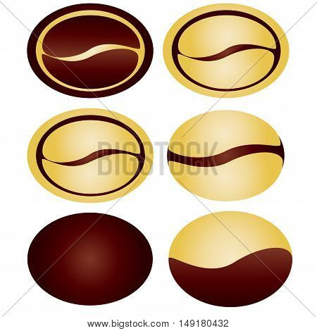 Design coffee beans with golden color inside