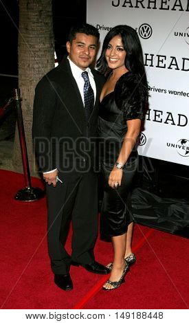 Jacob Vargas and wife Sylvia at the World premiere of 'Jarhead' held at the Arclight Cinemas in Hollywood, USA on October 27, 2005.