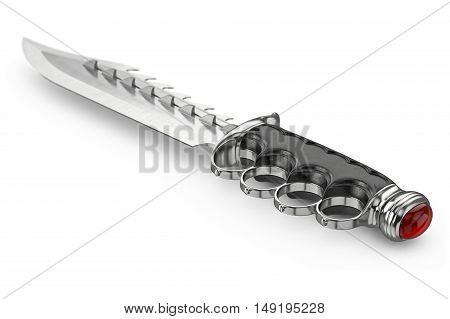 Knife antique poniard model with ornate gothic hilt. 3D graphic