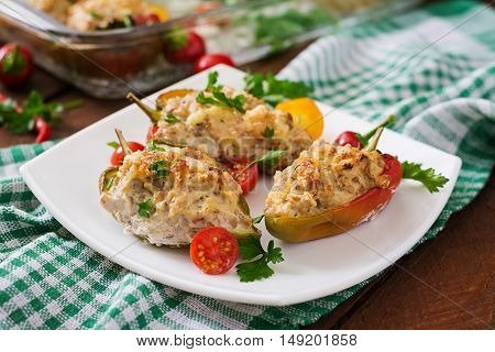 Stuffed Peppers Minced Chicken With Pepper Chilli With Tomato
