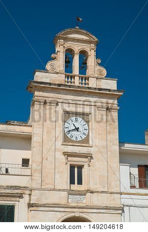 Clocktower of Sammichele di Bari. Puglia. Italy.
