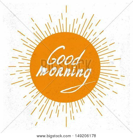Good Morning lettering. Vector illustration. Stock vector.
