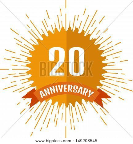 Anniversary sign 20. Stock vector. Vector illustration.