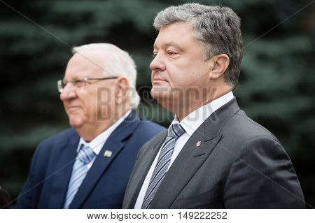 Petro Poroshenko And President Of Israel Reuven Rivlin