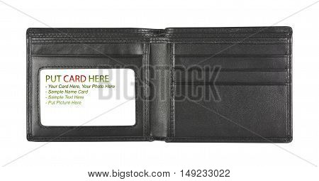open wallet for put card on white background isolated included clipping path