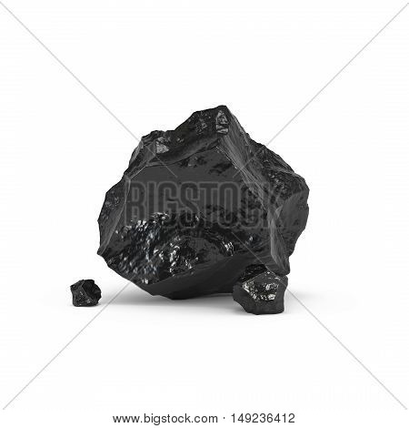 Big Natural Glass Stone Isolated 3D Rendering