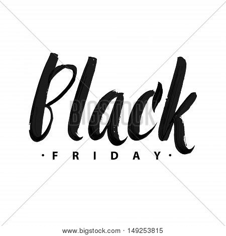 Black Friday Sale. Promo Abstract Calligraphic Vector Illustration for your business artwork. Black and White Template. Black Friday Sale handmade lettering, calligraphy with light background for logo, banners, labels