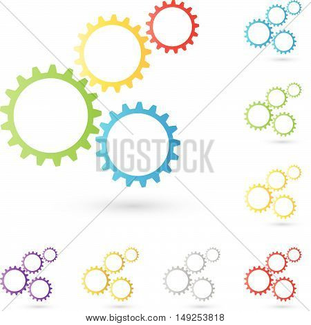 Gear, Colored, gear logo, signs, symbols, design, element