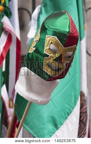Luchador Mask in Mexican Independence day celebration