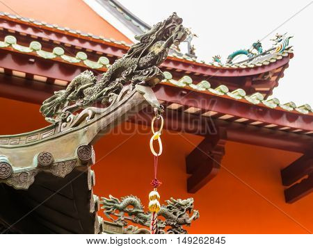 Detail of Chinese Buddhist Temple in Singapore