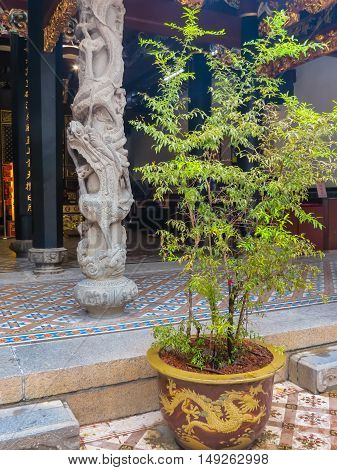 Detail of Chinese Buddhist Temple in Singapore