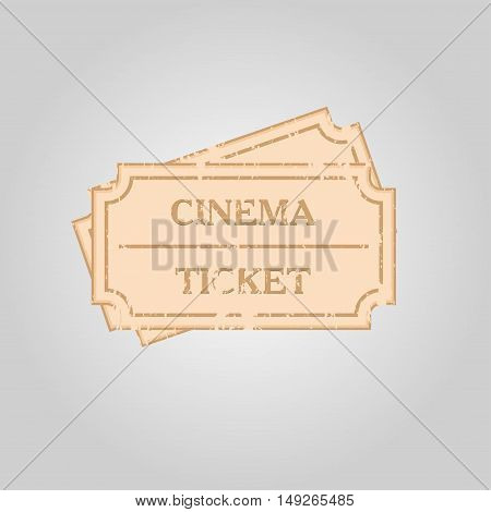 Ticket of flat style. Retro cinema card. Vector illustration